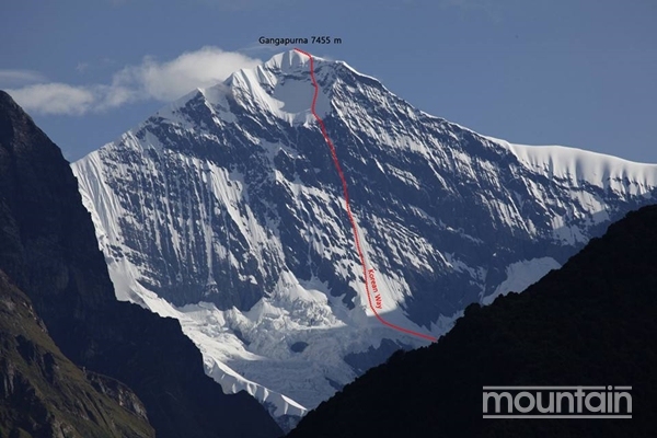 Корейский маршрут на южной стене горы Гангапурна (Gangapurna, 7455 метров)