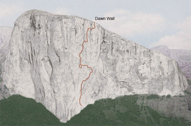 маршрут "Dawn Wall" на Эль-Капитане (Йосемити, США).