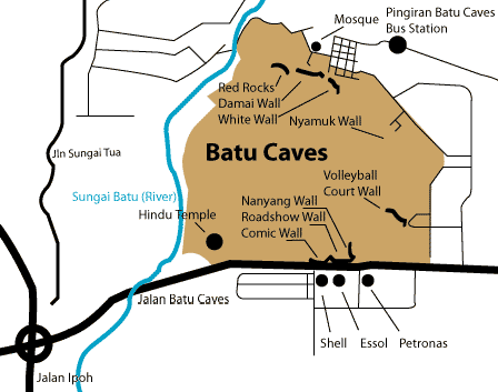 Расположение секторов в Batu Caves