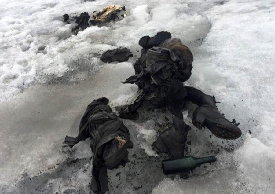 на леднике Гласье де Тзанфлёрон (Tsanfleuron) были обнаружены мумифицированные тела мужчины и женщины