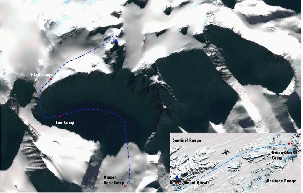 массив Винсон (Vinson Massif), маршрут восхождения