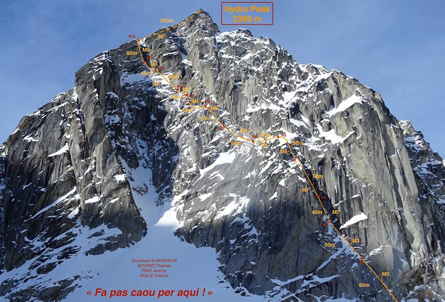 Новый французский маршрут на вершину горы Гидра (Hydra). Фото Matthieu Rideau