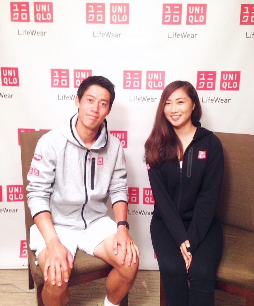  бренд-послы гиганта одежды Uniqlo: теннисист Кэй Нишикори и Марин Минамия (Marin Minamiya). Фото Marin Minamiya