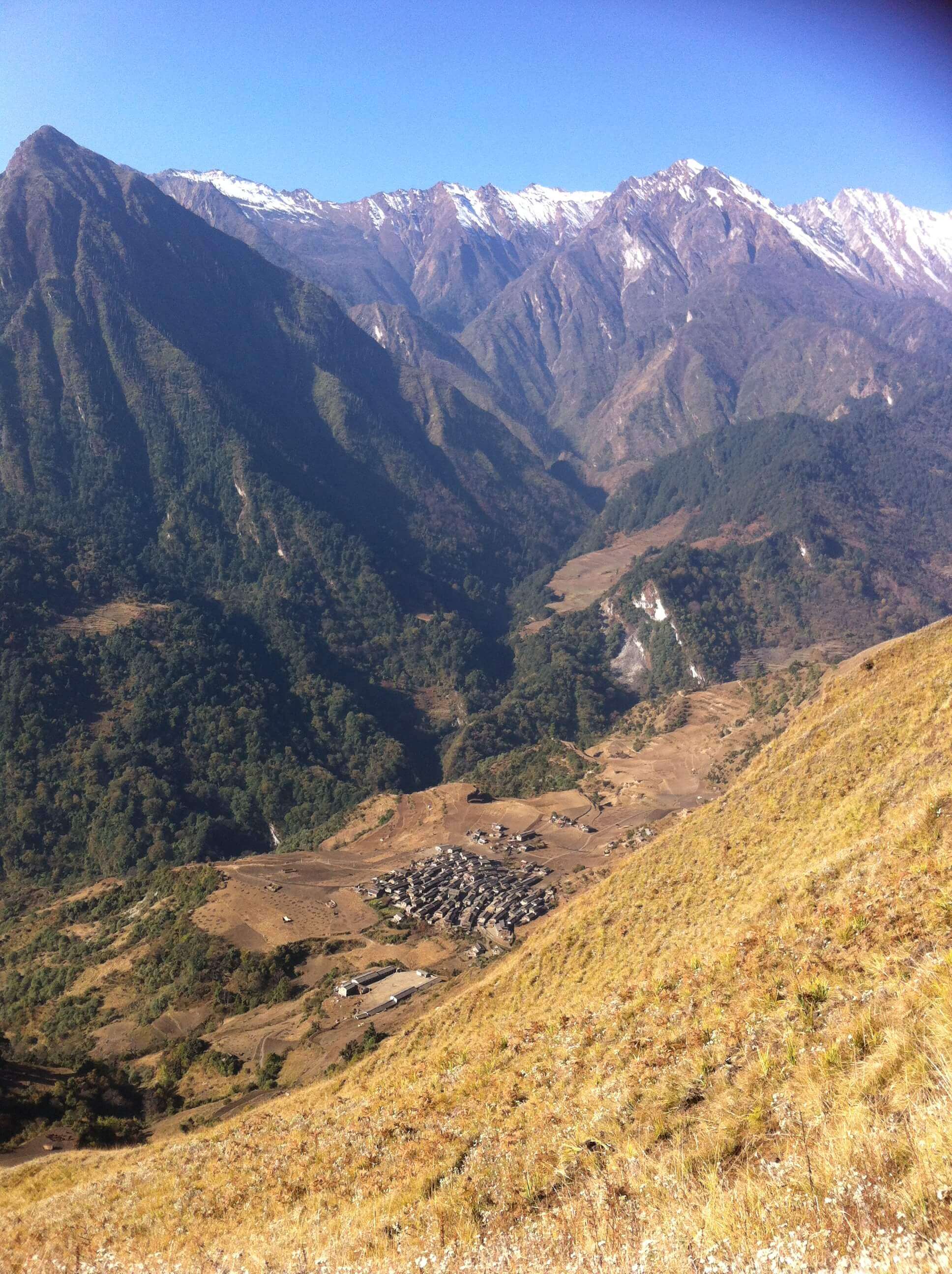 На южном склоне перевала горы Гурджа расположена деревушка Луланг (Lulang). Фото Nepali Times 