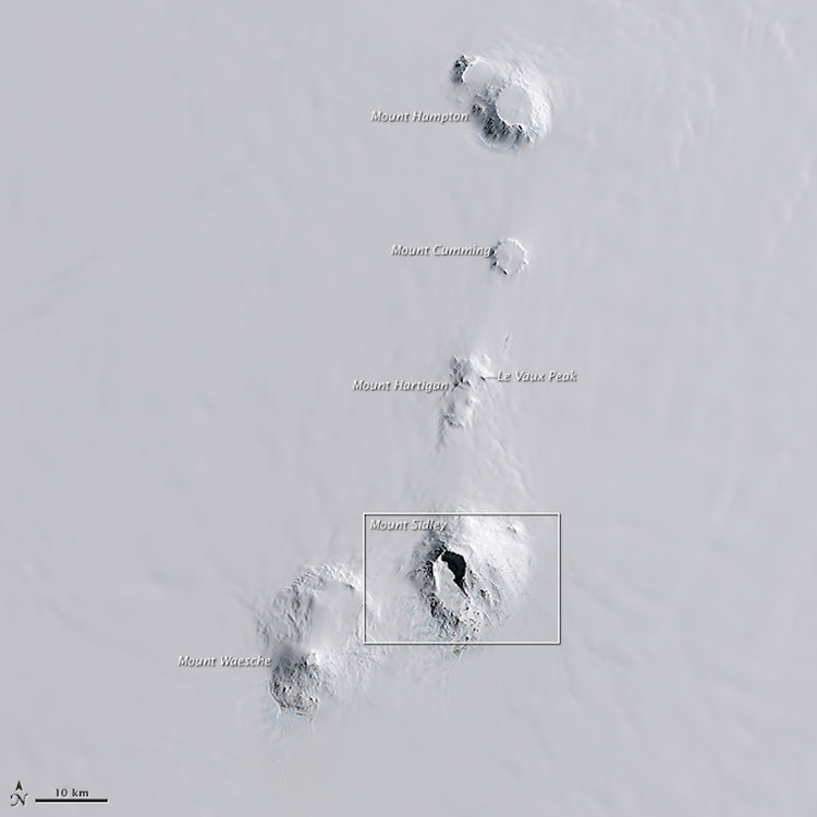 Вулкан Сидлей на снимках NASA