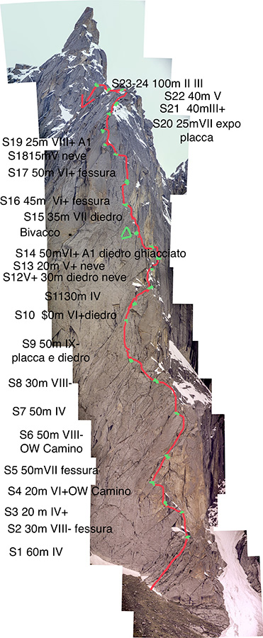 Маршрут "Ma-Ma Natura" 7b(max), A2. на вершину пик Элисон (Alison Peak) высотой около 5100 метров