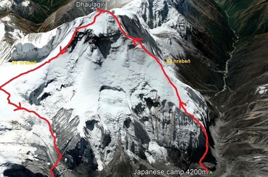 Планируемый новый маршрут  на Северо-Западном хребте и спуск по Северо-Восточному хребту восьмитысячника Дхаулагири (Dhaulagiri, 8167 м) - седьмой по высоте вершине в мире