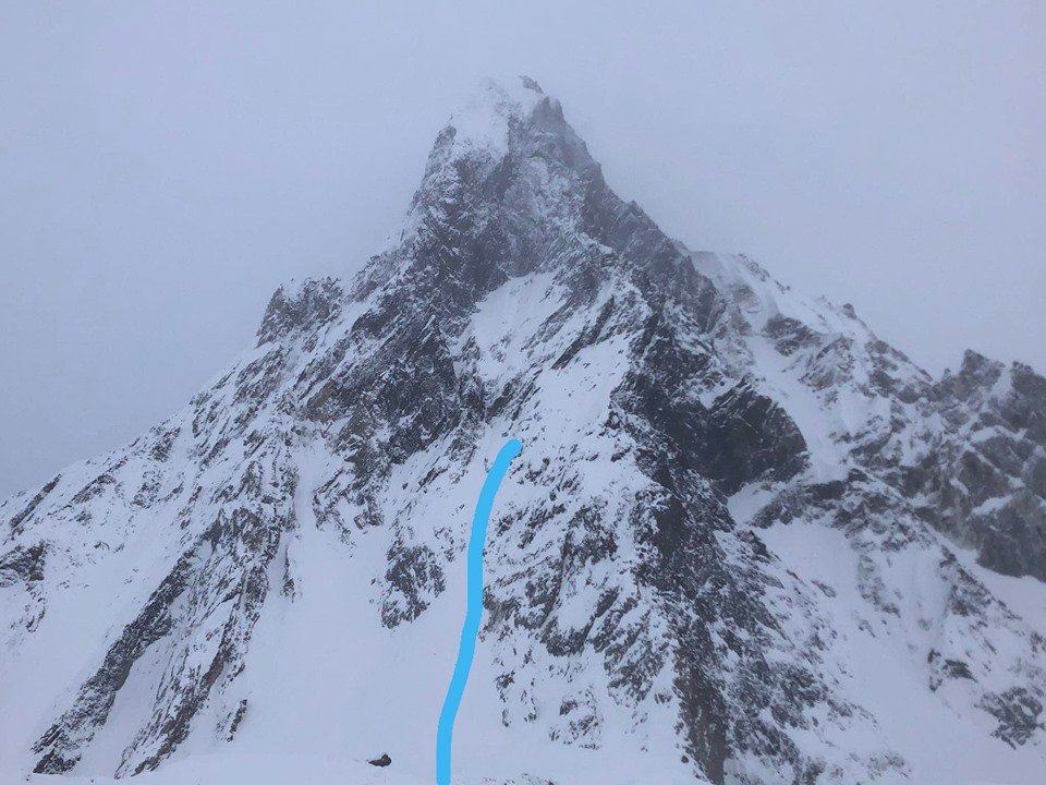 Место срыва польских альпинистов на Митре Пик