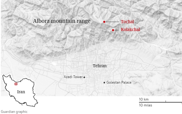 горный массив Альборз (Alborz) к северу от столицы Ирана Тегерана.