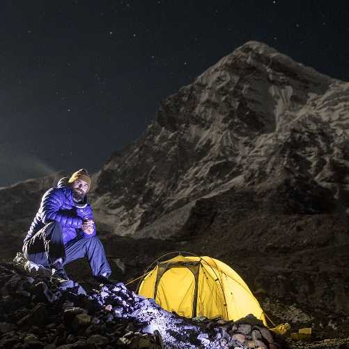 Дава Стивен Шерпа в базовом лагере Эвереста, за 65 дней до начала запланированного восхождения. Фото Dawa Steven Sherpa 