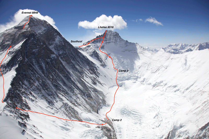 Ули Штек планировал траверс Эверест-Лхоцзе через Западный хребет Эвереста и кулуар Хорнбейна, но погиб во время подготовки на семитысячнике Нупцзе. 