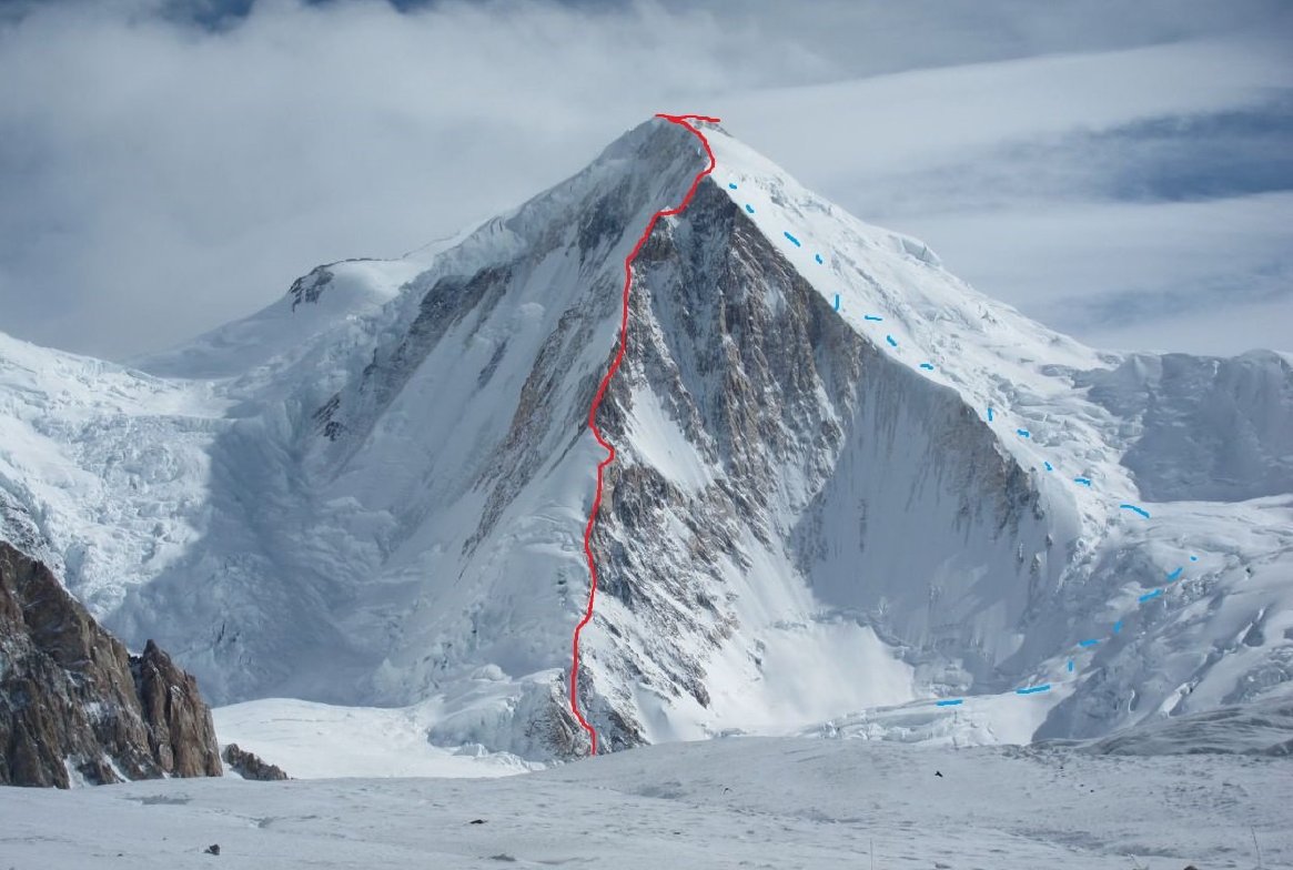 Планируемый маршрут восхождения  по юго-западному ребру горы Сиа Кангри (Sia Kangri, 7422 м) в Пакистане