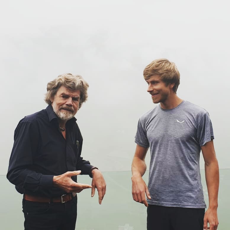 Саймон Месснер ( Simon Messner) и Райнхольд Месснер (Reinhold Messner) в 2019 году
