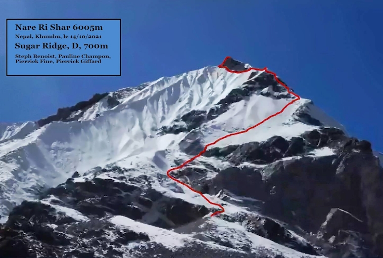 команда открыла новый маршрут  ‘Sugar Ridge’, проложив линию по северо-восточному гребню горы Наре Ри Шар (Nare Ri Shar, 6005 метров)