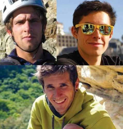 Пропавшие без вести французские альпинисты: Томасе Арфи (Thomas Arfi), Габриэле Милоче (Gabriel Miloche) и Луи Пачуде (Louis Pachoud) 