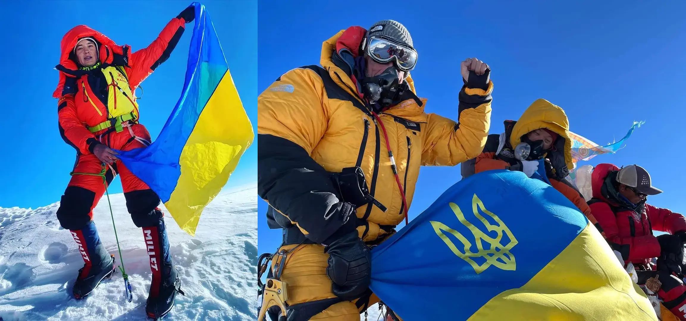 Антонина Самойлова и Габриэль Филиппи на вершине Эвереста. Май 2022