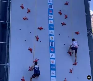 Кіромал Катібін вп'яте встановив світовий рекорд у скелелазінні, пробігши 15-метрову трасу майже за 5 секунд! 