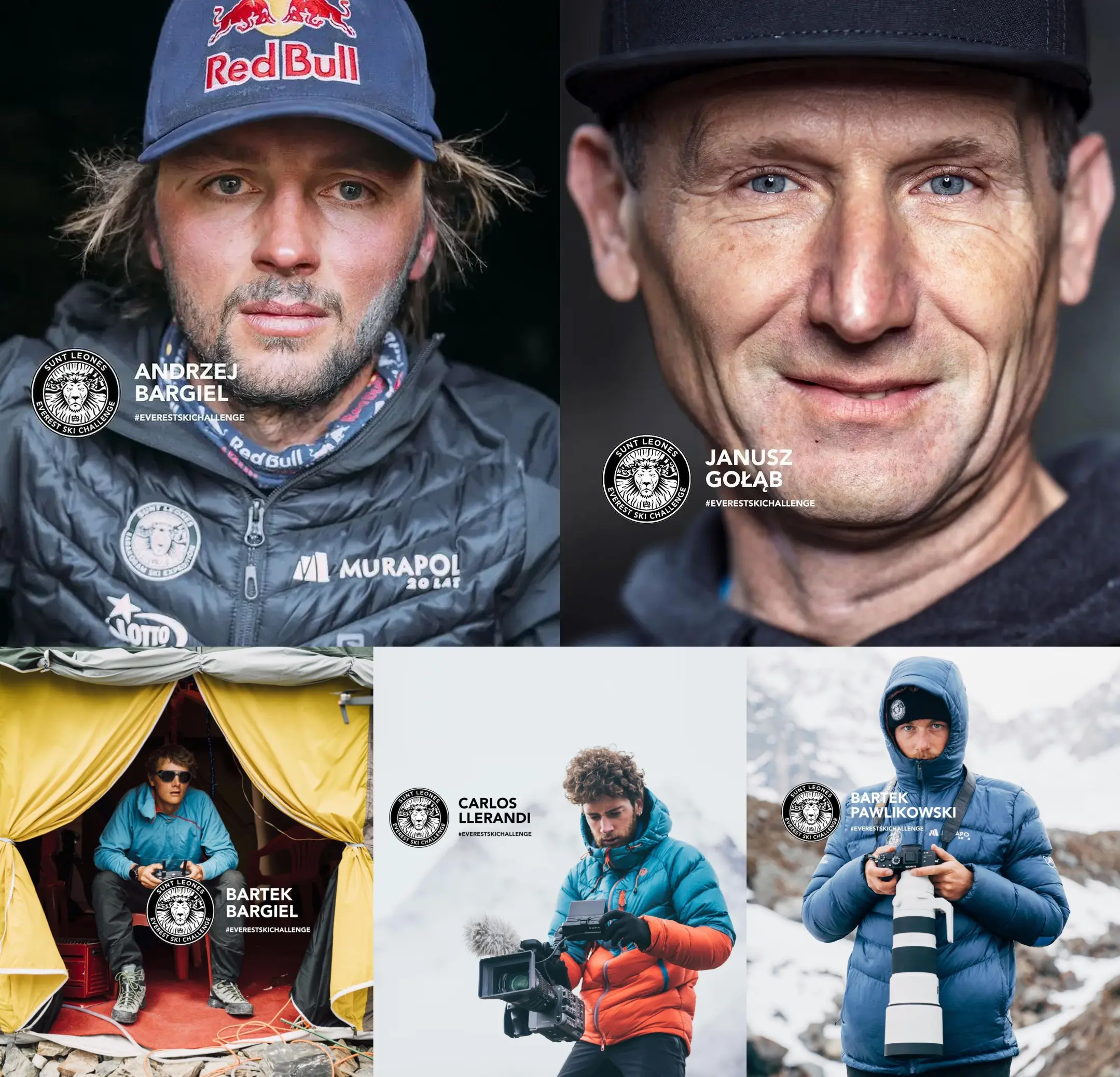 До команди "Everest Ski Challenge" у цьому проекті входять: Анджей Баргель (Andrzej Bargiel), Януш Голомб (Janusz Gołąb), Бартек Баргіель (Bartek Bargiel), Карлос Ллеранді (Carlos Llerandi), Бартек Павліковський (Bartek Pawlikowski)