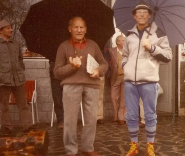Озеро Комо. 1983 рік. Герман Губер у супроводі легенди альпінізму Ріккардо Кассіна. Фото Wege & Weggekampfen