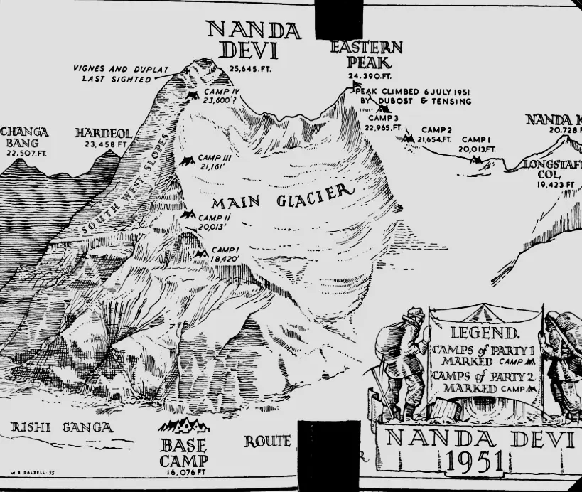 Мапа масиву Нанда-Деві. Фото Jacques Languepin