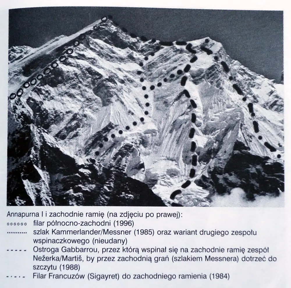Маршрути, що ведуть до вершини Аннапурни з північного заходу (фото з книги «Аннапурна. П