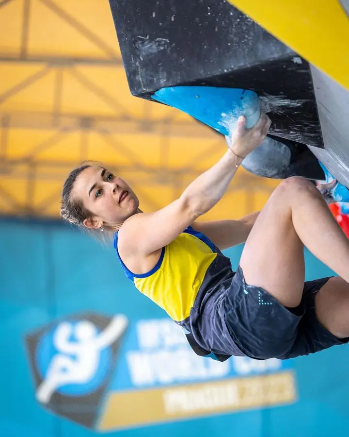 Євгенія Казбекова на етапі Кубку Світу зі скелелазіння у Празі. Червень 2023