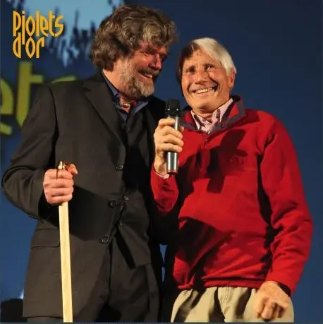 Райнгольд Месснер та Вальтер Бонатті на нагородженні Золотий Льодоруб