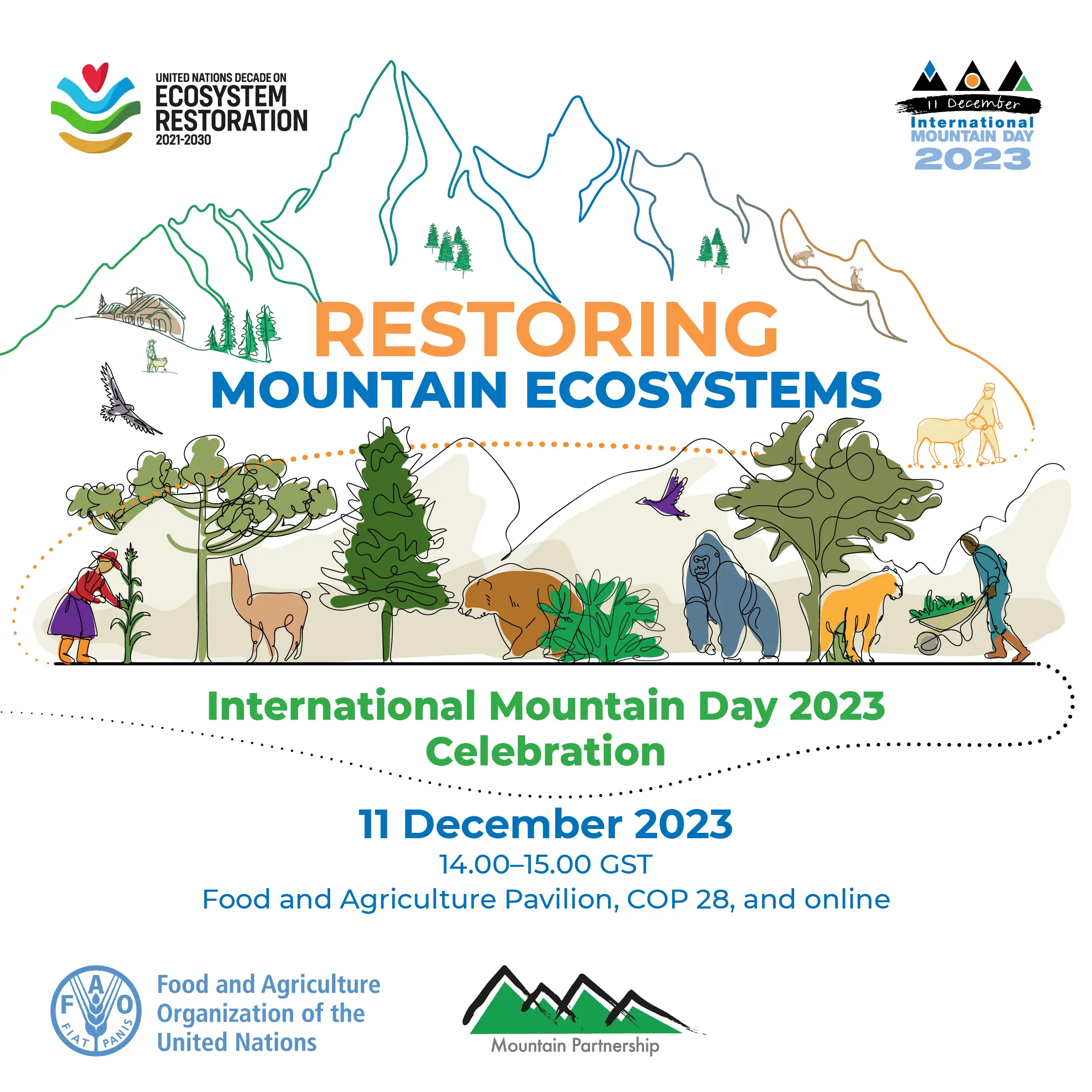 Цього, 2023 року, основна тема Дня Гір проходить під назвою "Відновлення гірських екосистем"